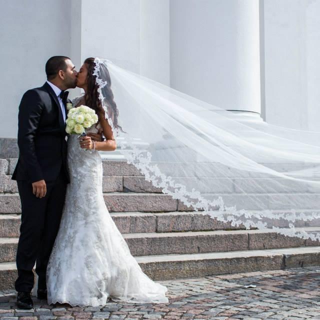 Jannica Andreuzza och Michael Andreuzza gifta sig i Helsingfors domkyrka.