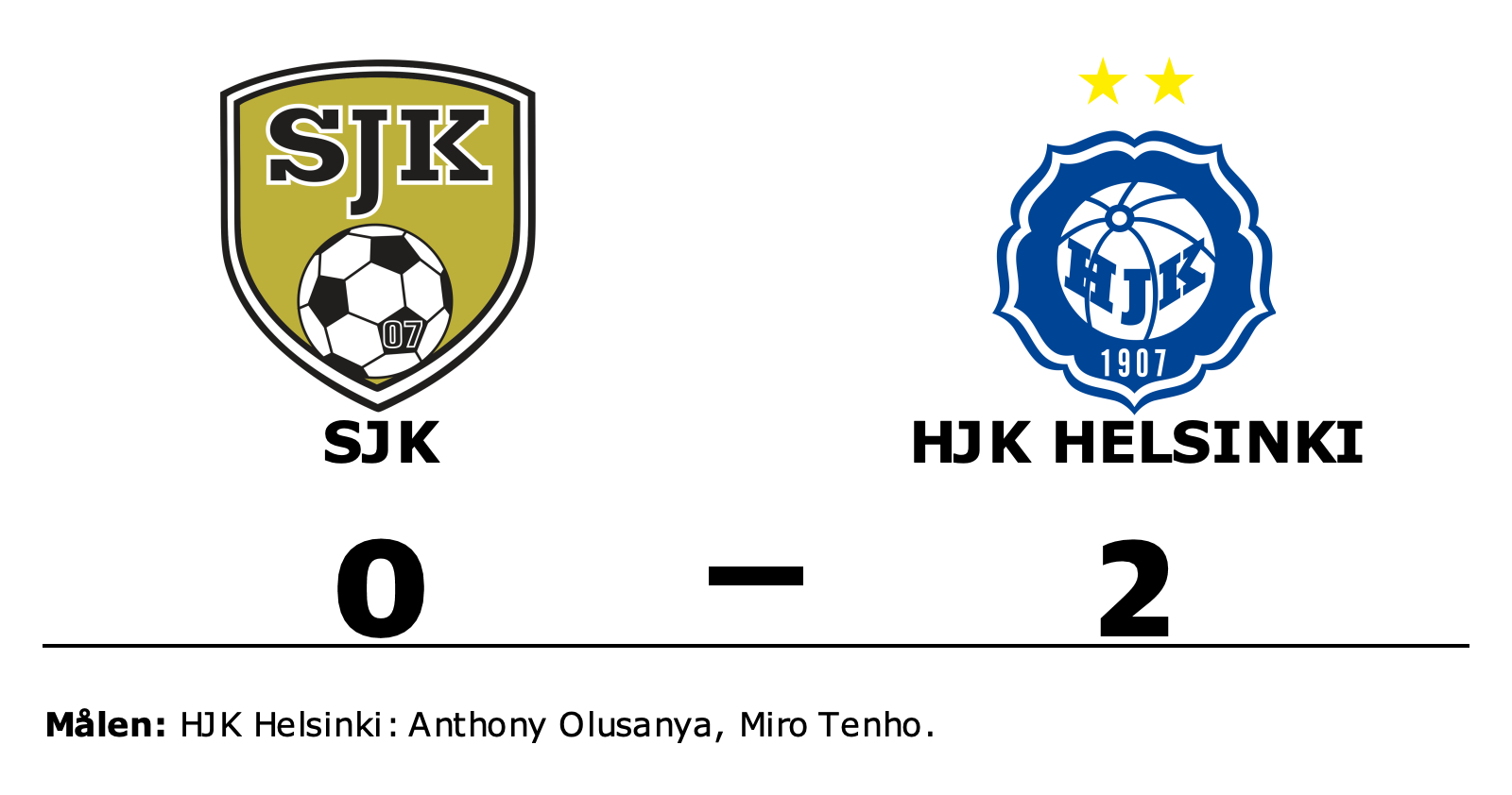 SJK förlorade mot HJK Helsinki
