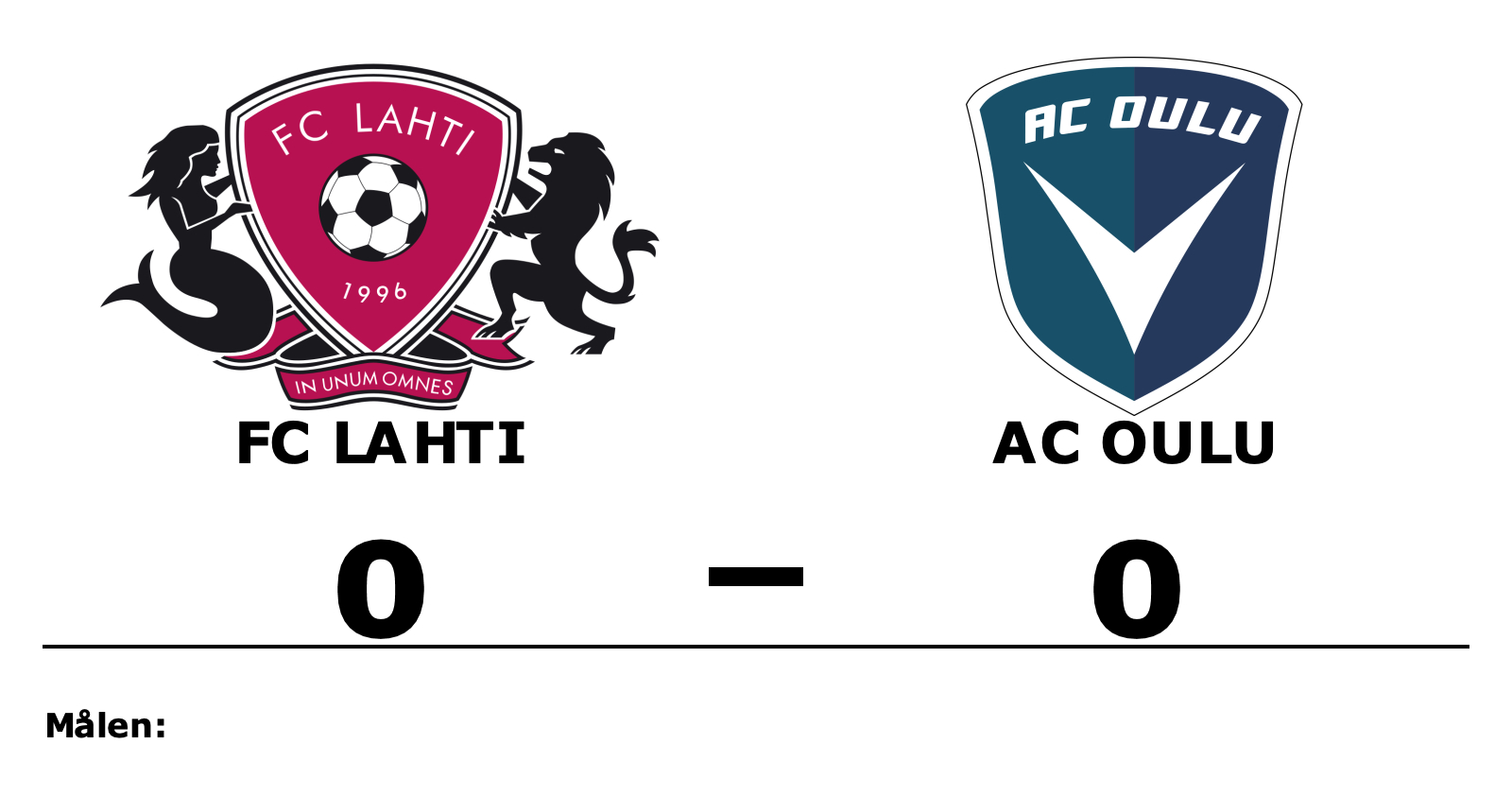 FC Lahti spelade lika mot AC Oulu