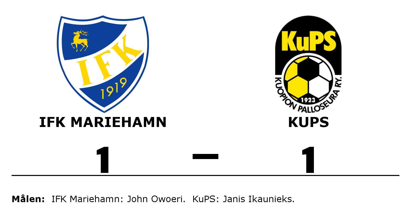 IFK Mariehamn spelade lika mot KuPS