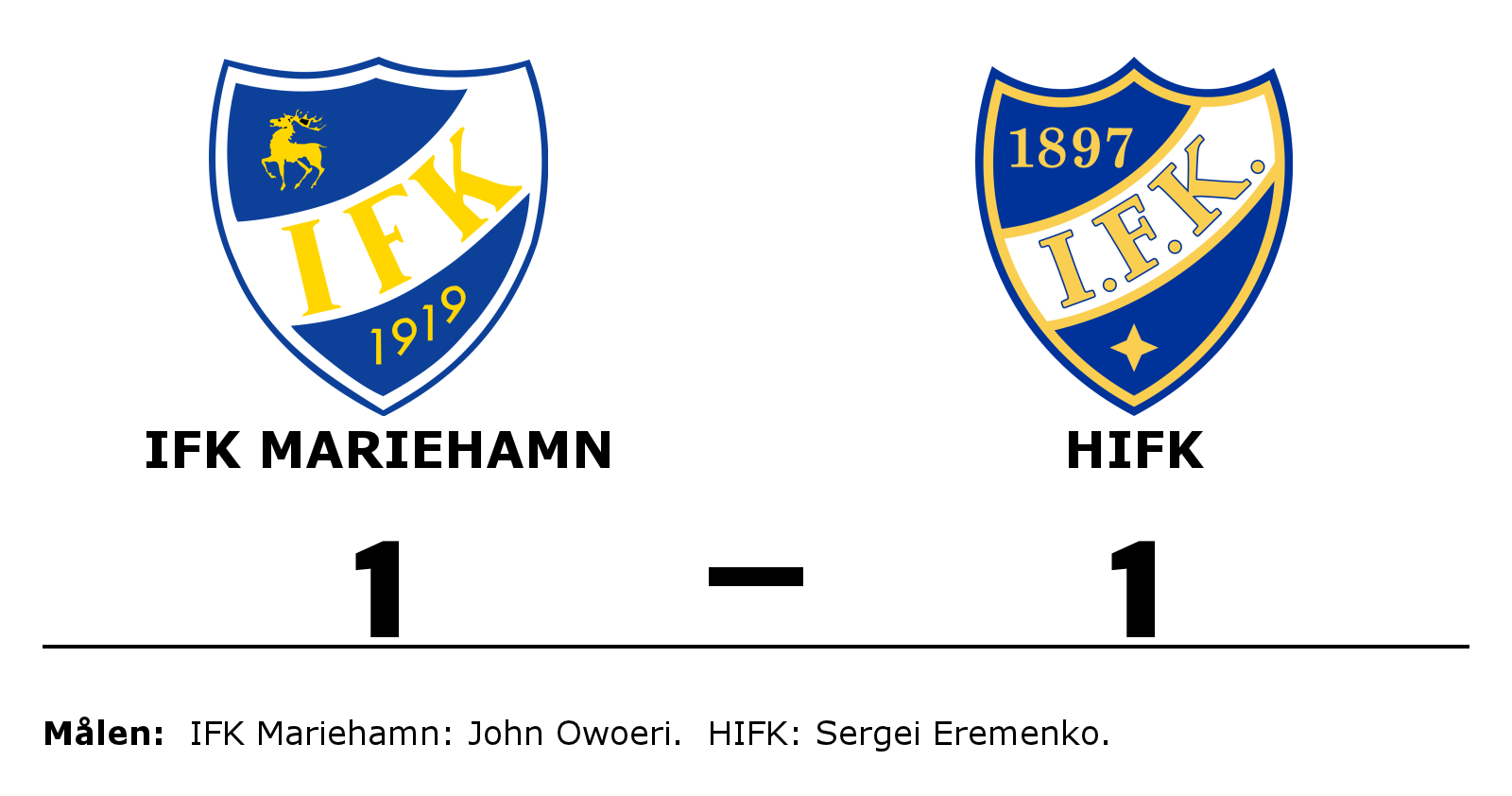 IFK Mariehamn spelade lika mot HIFK