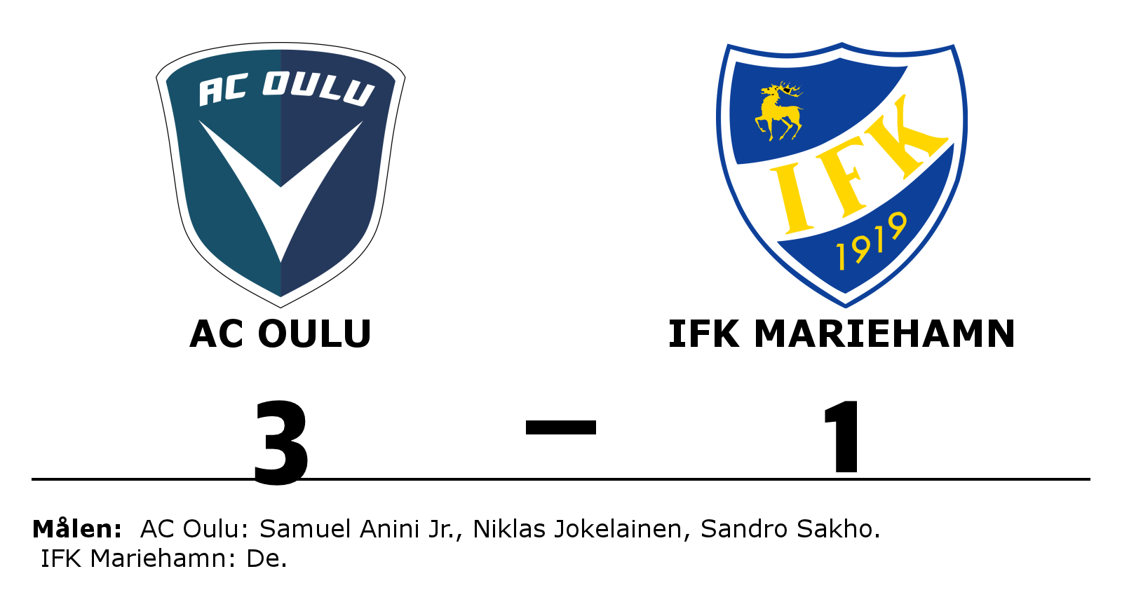 AC Oulu vann mot IFK Mariehamn