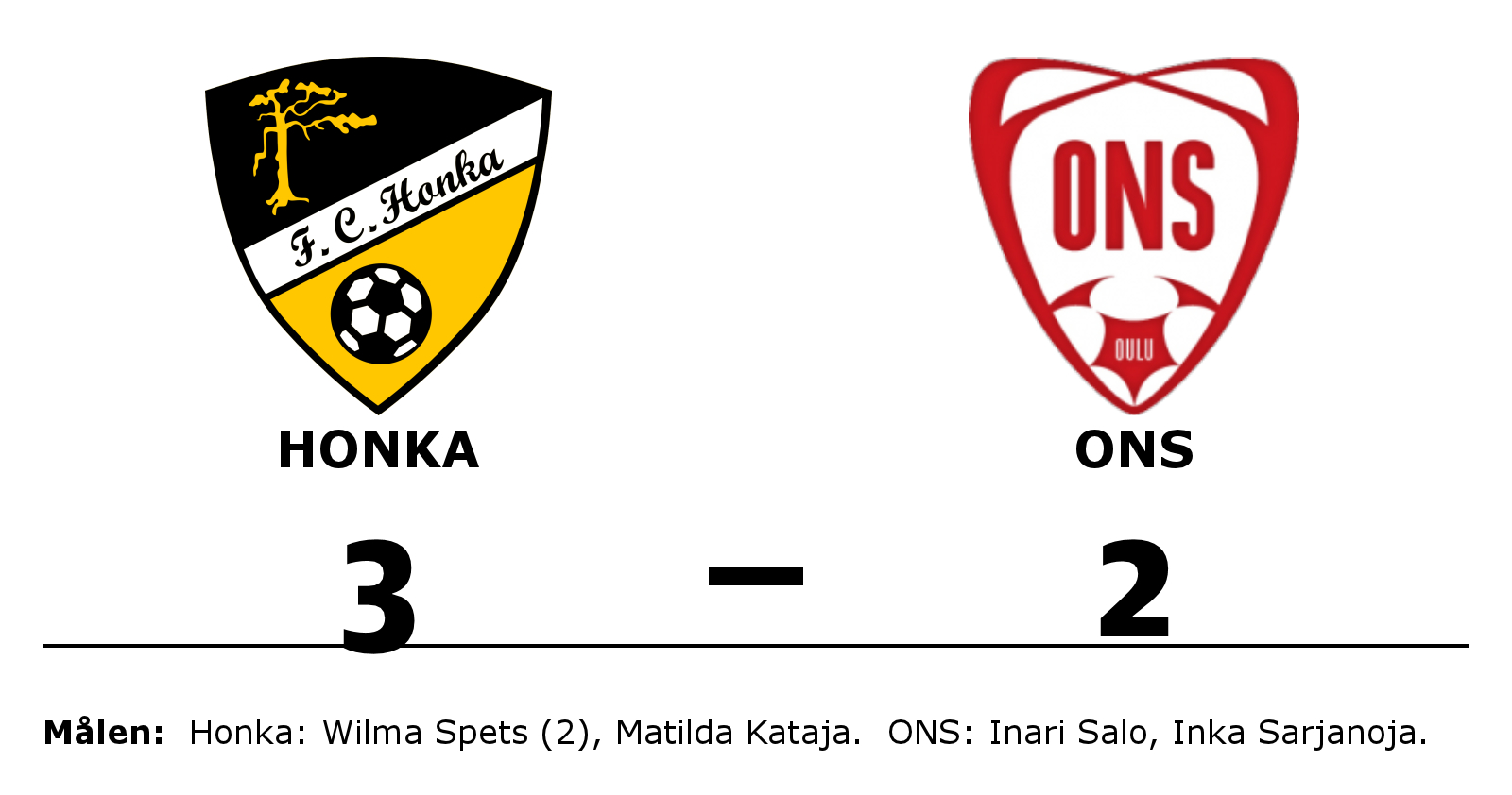 FC Honka vann mot ONS
