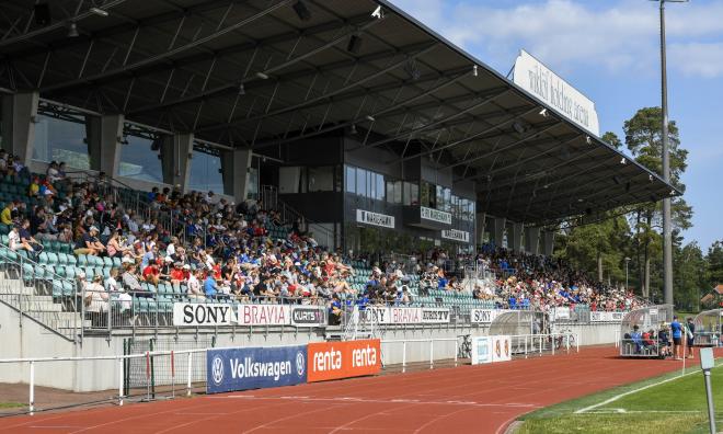 Wiklöf Holding Arena är i dag den enda idrottsanläggningen i staden som har ett sponsornamn.@Foto:<@Fotograf>Robert Jansson