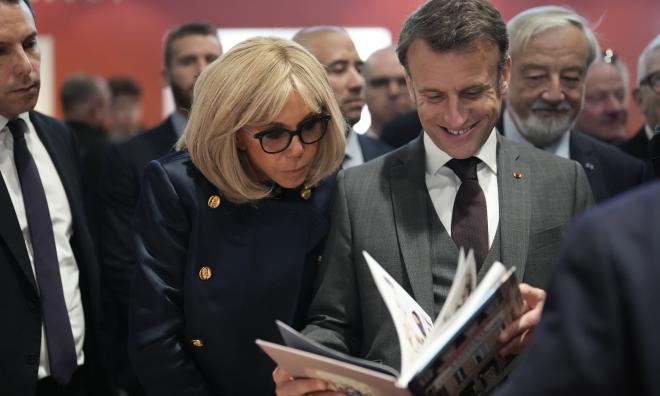 Brigitte Macron och Emmanuel Macron. Arkivbild.