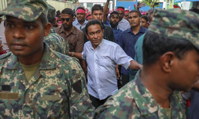 Maldivernas expresident Abdull Yameen. Arkivbild.