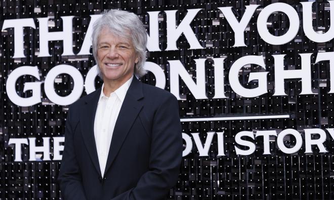 Jon Bon Jovi vid premiären för "Thank you and goodnight" i London.