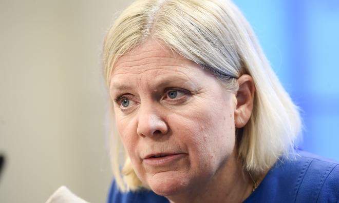 Socialdemokraternas partiledare Magdalena Andersson (S) kommenterar nu Anna Kinberg Batras rekryteringar. Arkivbild.