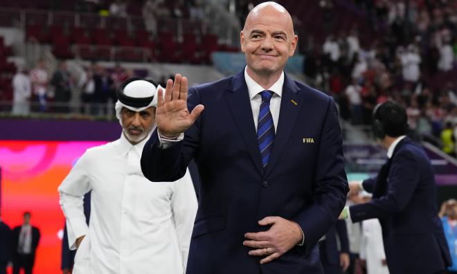 Fifas ordförande Gianni Infantino under VM i Qatar 2022. Arkivbild.