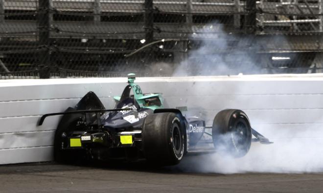 Torsdagens krasch där Marcus Ericssons bil delvis blev till skrot.