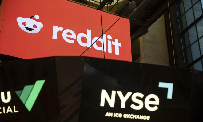 Bolaget bakom nätforumet Reddit rusade på New York-börsen. Arkivbild.