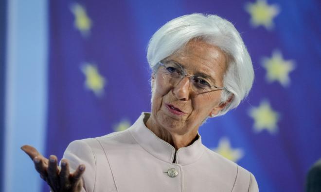 Europeiska centralbanken (ECB), med chefen Christine Lagarde, väntas sänka styrräntorna för första gången sedan hösten 2019 på torsdag. Arkivbild