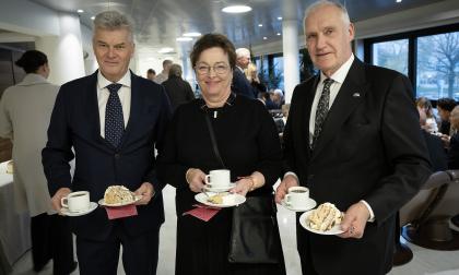 Tage Silander (MSÅ), Gyrid Högman (C) och Jan Salmén (C) tackade för sig när lagtinget firade avslutning för den gångna mandatperioden. 