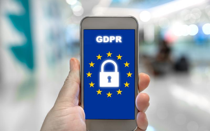 General Data Protection Regulation (GDPR) on mobile phone. Cyber security and privacy business internet technology Concept.