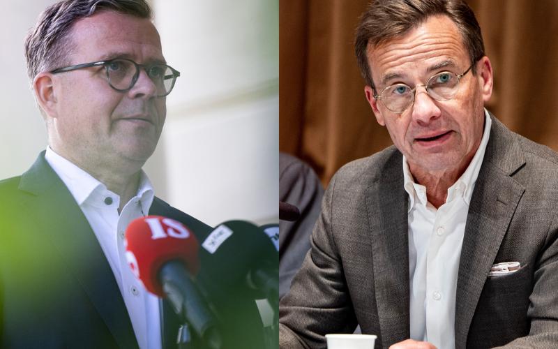 Såväl Finlands statsminister Petteri Opro (Saml, till vänster) som Sveriges regeringschef Ulf Kristersson (M) har duckat kriser under sommaren. Varför är det så svårt för politiska ledare att visa ledarskap i dag?