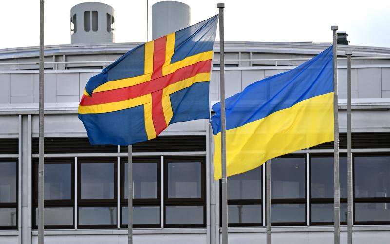 160123 , 16012023 , 20230116 , Flagga , flaggor , Ålands flagga Ukrainas flagga , Ukraina