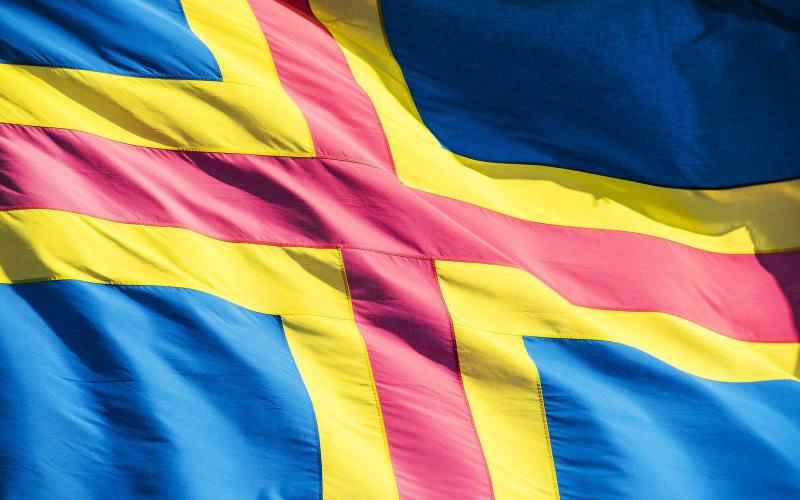 Ålands flagga *** Local Caption *** @Bildtext:Ålandsveckan firas i finländska skolor.@Normal:<@Foto>Foto: Daniel Eriksson