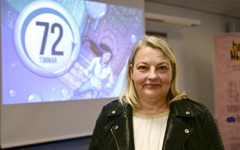 Marika Danielsson som ansvarar för beredskapfrågor vid Marthaförbundet föreläste om beredskap i 72 timmar.