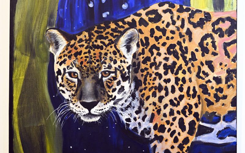 Mexikansk kultur och dess sägner intresserar henne mycket. Jaguaren står i en portal mot kosmos.