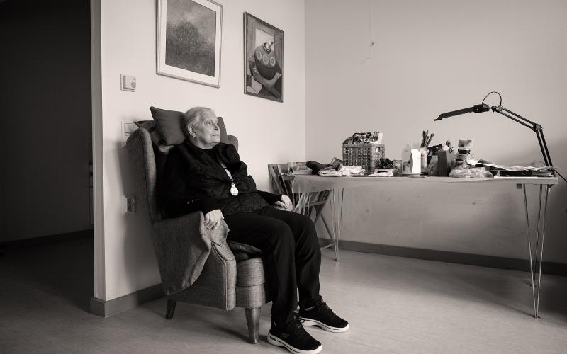 I sitt rum på Odalgården har Keathy Ericsson-Jourdan ett arbetsbord som hon i dag inte använder så ofta.