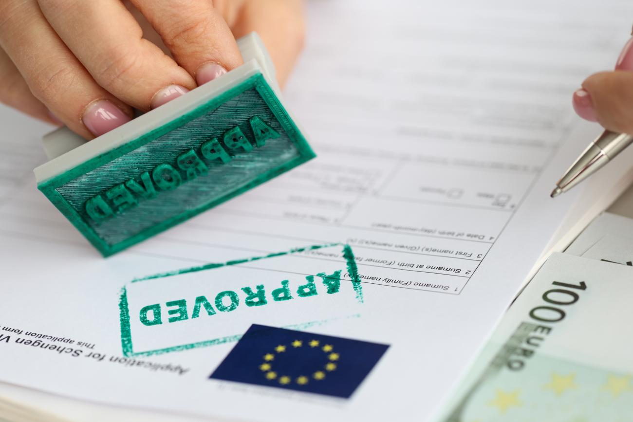 EU visa application approved. Getting Schengen visa concept