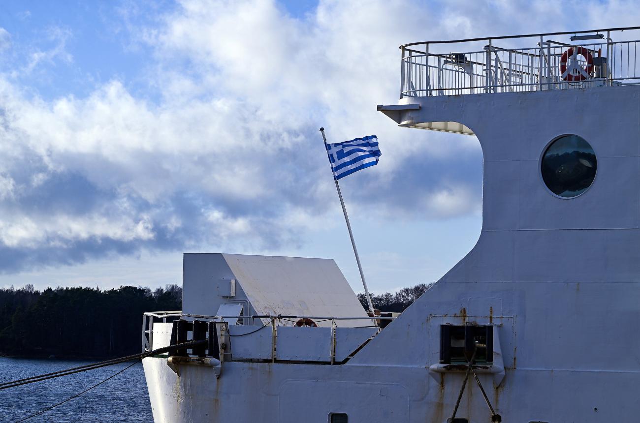 Sjöfart, Rosella, Viking Line. Anemos har fått grekisk flagga